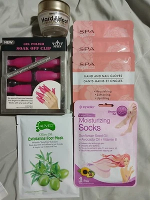 Лот товаров для ухода за ногтями руками и ногами. Маска для ног, увлажняющие носки, крем для ногтей, руки и нет... - Изображение 1 из 4