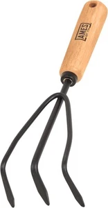 AMES 2446300 Tempered Steel Hand Cultivator with Wood Handle, 11-Inch, Brown - Picture 1 of 8