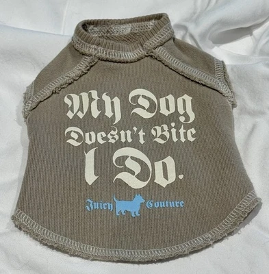 Camiseta para perro Juicy Couture XS vintage RARA — gris prístino regalo de Navidad Foto 1 de 4