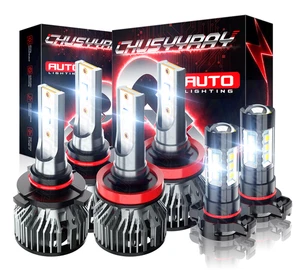 For Dodge Durango 2011-2013 Combo 6Pcs LED Headlight Hi Lo Fog Light Bulbs - Picture 1 of 16