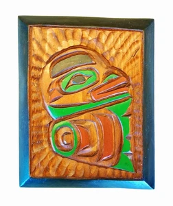 Placa tallada de cedro aborigen Pacific NW RANG por George Matilpi tribu Kwakiutl - Imagen 1 de 3