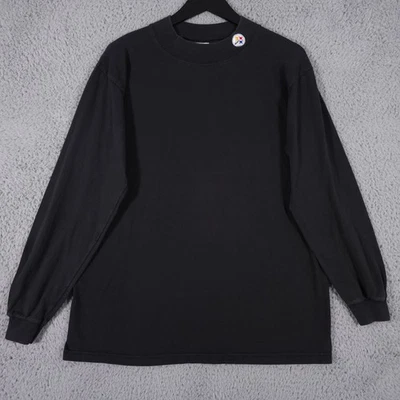 Camisa De Colección Pittsburgh Steelers Para Hombres M Negra Cuello Simulado Bordada Manga Larga Foto 1 de 4