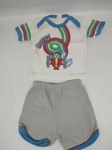 vtg 70s 80s baby set Nb-6 Months Speedy pajama outfit shorts esence retro - Picture 1 of 6