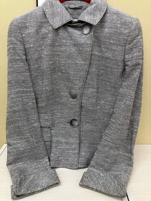 AKRIS punto Silk Tweed Jacket Gray French 38 - Image 1 of 4