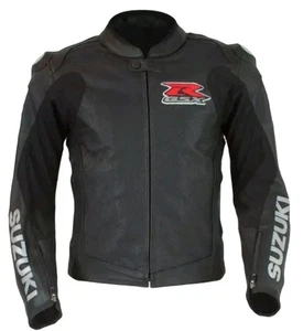 Suzuki GSXR  Armour Cowhide Motorcycle Biker Racing Leather Jacket Motorbike - Bild 1 von 6