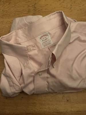 Camisa Brooks Brothers Para Hombre 20-36 Rosa Madison Sin Hierro Supima Algodón Larga Sl Foto 1 de 4