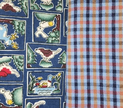 Cone Mills Animals 1yd x 24" x 35" Unbranded Plaid 1yd x 3" x 54"Flannel Fabric  - Image 1 of 4