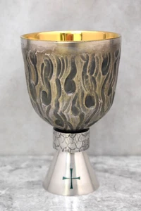 Vintage antiker Kelch, Handarbeit, Innenbecher Sterling, aus Spanien (CU2177) - Bild 1 von 17