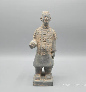 Vintage 1995 China Qin Dynastie alte Keramik Terrakotta Krieger Statue 7,5 hoch - Bild 1 von 9