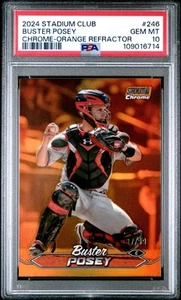 2024 Stadium Club Buster Posey Chrome Orange Refractor /99 PSA 10!!! Giants - Picture 1 of 2