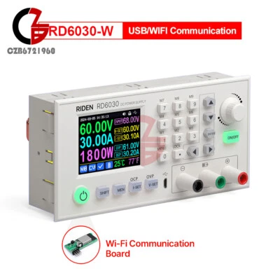 RD RD6030 RD6030W 60V 30A Pantalla Digital Ajustable DC Fuente de Alimentación Regulada Foto 1 de 4