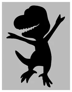 Happy T-Rex Dinosaur Stencil 8.5" x 11" Custom Stencil Sheet FAST FREE SHIPPING - Picture 1 of 2