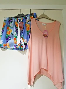 PETER ALEXANDER L 14 16 fruit sleep shorts bottoms + peach Tank sleep Top NEW - Picture 1 of 5