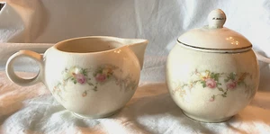 Harker Pottery/Bakerite "Sweet Heart Rose" Cream & Sugar - Picture 1 of 7