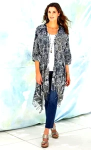 Cárdigan Bordado Emory Suave Surroundings Kimono Poncho Abrigo Chaqueta Topper XL - Imagen 1 de 18