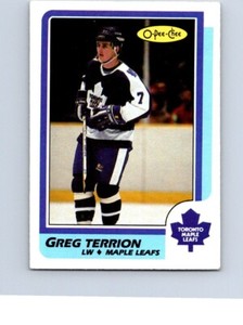 VINTAGE HOCKEY CARD O-PEE-CHEE 1986 TORONTO MAPLE LEAFS GREG TERRION  NO159