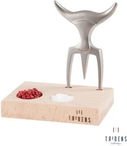 Tridens Ergonomic Vintage Stainless Steel Fork With Beechwood Base, 6.5-in - Picture 1 of 4