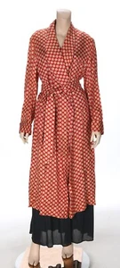 Robes by Stafford Vintage 50s 60s Red & Gold Geo Print Robe sz M - Picture 1 of 5