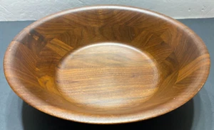 Vtg. Burl Walnut Salad Bowl  Billings, Missouri 11" x 11" x 3.25" - Picture 1 of 7