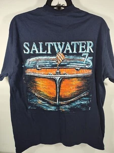 Saltwater 75 Ocean City MD T-Shirt Herren Größe Medium marineblau Grafik neu mit Etikett - Bild 1 von 4