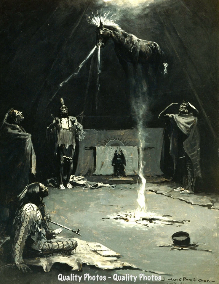 Impresión fotográfica The Going of the Medicine Horse 8,5x11" obra de arte de Frederic Remington Foto 1 de 1