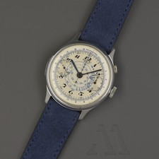 NICOLET Watch RARE Monopusher Mono 40mm JUMBO Han Hanhart Chronograph Handwound 