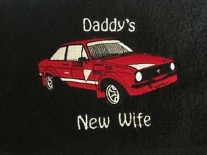 Personalised Embroidered Ford Escort MK II Cotton Hand Towel Fathers Day Gift - Picture 1 of 7