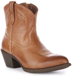 Ariat Darlin Western in schwarz vollkörniger kurzer Cowboy-Damenstiefel UK 3 - 8 - Bild 1 von 13