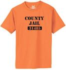 Printed COUNTY JAIL Halloween costume Funny MMA T-shirt state prison prisoner