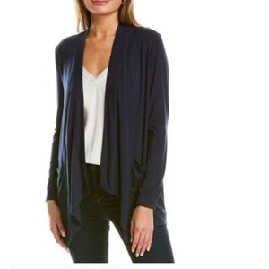 J McLaughlin Zelda Strickjacke Pullover XS dunkelblau einfarbig Modal Stretch offen neu mit Etikett - Bild 1 von 8