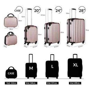 4 tlg.Rosa/Gold Baseline Kofferset mit Beautycase - Bild 1 von 12