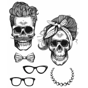 Tim Holtz Cling Stamps 7x8.5" - WICKED HIPSTERS CMS439 Stampers Anonymous - Bild 1 von 1