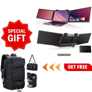 High-Quality 14" Laptop Screen Extender FHD 1080P Triple Monitor for Windows Mac - Picture 1 of 25