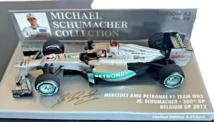 MINICHAMPS 1:43 Mercedes W03 "Belgium GP 2012" 300th GP Michael Schumacher - Picture 1 of 3