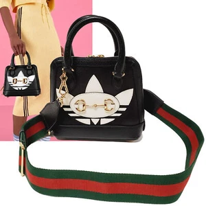 GUCCI 677212 ADIDAS X HORSEBIT 1955 MINI w DETACHABLE WEB STRAP BLACK $3,000 - Picture 1 of 23