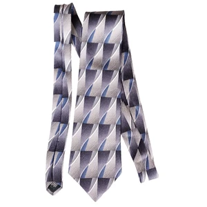 Murano Italia Geometric Abstract Necktie Men Black Gray Blue Business Officewear - Picture 1 of 6