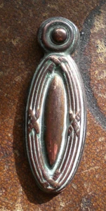 One Reclaimed Antique Bronze Regency Key Escutcheon Cover - Picture 1 of 3