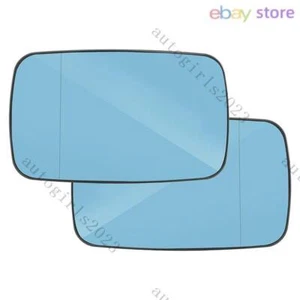 2PCS Side mirror glass For BMW E46 320i 330i 325 NEW Blue Tinted W/Holder Heated - Picture 1 of 11