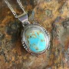 Simple Women 925 Silver Necklace Pendant Vintage Turquoise Jewelry Gift
