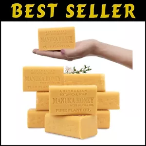 Enriched Organic Shea Butter Soap Bars - Manuka Honey & Jojoba Oil, 8 Pack - Picture 1 of 10