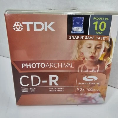 TDK Photo archival Scratch Resistant CD-R 10-Pack - Image 1 of 3