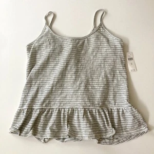 NEU ANTHROPOLOGIE Gestreiftes Rüschen Tank Top Cami XS Schößchen - Bild 1 von 6