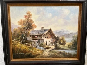 E. Winston Ölgemälde „Mühle am Bach“ um 1930 Deutschland – Original signiert - Picture 1 of 4