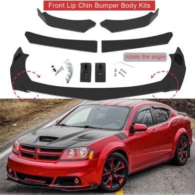 Glossy Black Front Bumper Lip Splitter+Spoiler For Dodge Avenger Foto 1 de 4