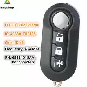 Replacement Flip Key 433MHz ID46 for Dodge Ram Promaster Marelli BCM RX2TRF198 - Picture 1 of 5