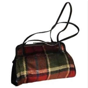Nine West purse clutch top handle plaid tartan check black patent bag vintage - Picture 1 of 9
