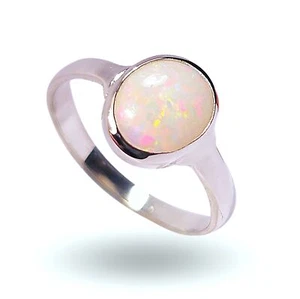 Classique' Solid Natural Australian Opal Ring Size 7 Silver Gift Jewelry L01 - Picture 1 of 5