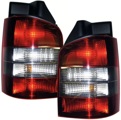 Per VW T5 Bus Transporter Con Portellone 2003-2009 Luci Posteriore IN Rosso Nero - Immagine 1 di 4