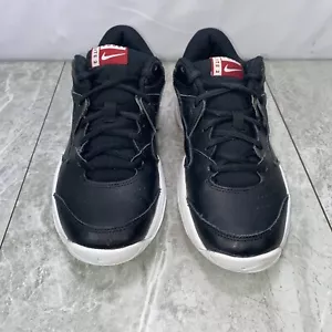 NIKE Court Lite 2 Tennis Shoe Mens Size 7 Black Red White Leather AR8836-008 - Picture 1 of 9