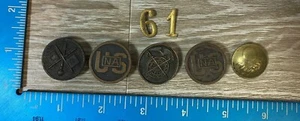 VINTAGE WW1 US NATIONAL ARMY COLLAR DISC QUARTERMASTER SIGNAL FRENCH 98B - Picture 1 of 6